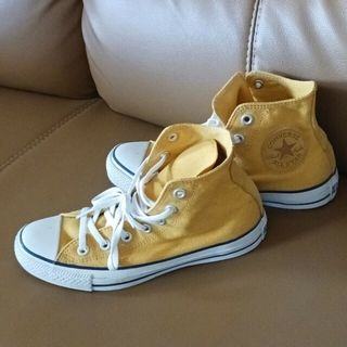 コンバース(CONVERSE)のCONVERSE　ハイカットスニーカー　24cm　イエロー💛(スニーカー)