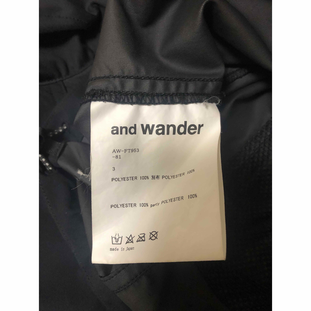 and wander(アンドワンダー)のand wander トレックジャケット(黒)　AW-FT953-81 メンズのジャケット/アウター(その他)の商品写真