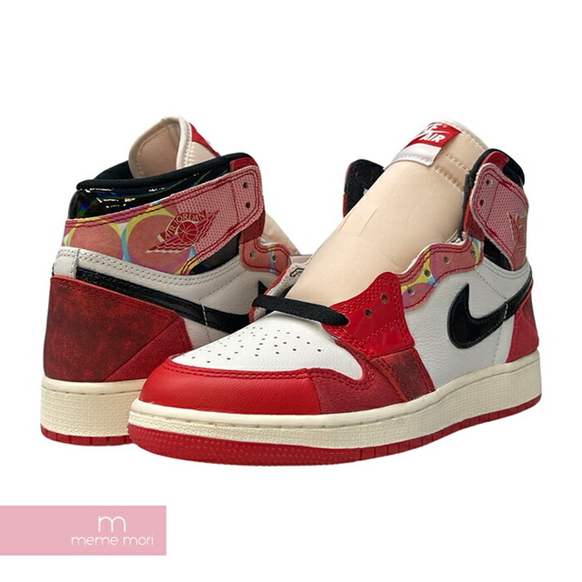 NIKE×Spider-Man 2023SS AIR JORDAN 1 RETORO HIGH OG SP GS Next Chapter  DV1753-601 エアジョーダン1×スパイダーマン ネクストチャプター ハイカットスニーカー 切替 加工 レッド×ホワイト ...