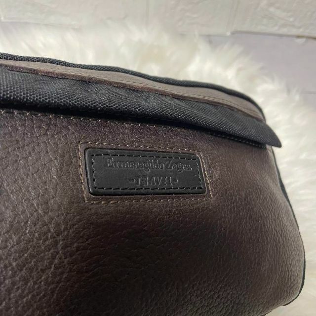 美品✨エルメネジルドゼニア セカンドバッグ トラベルバッグ レザー ロゴ型押し