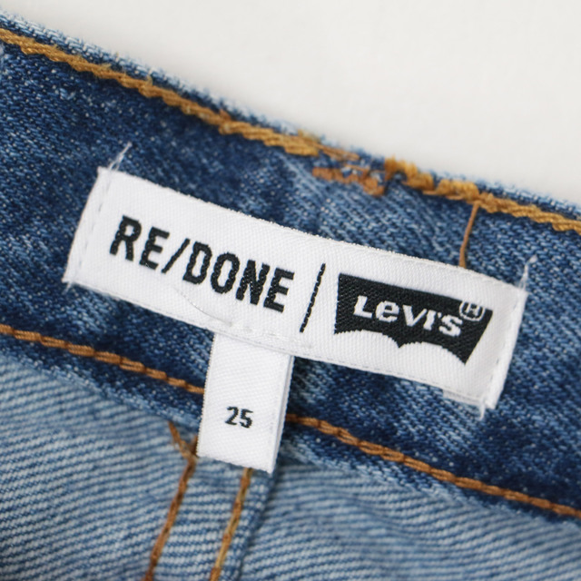 RE/DONE リダン パンツ デニムパンツ ボトムス ジーンズ ジーパン ブルー  ハイライズ フレア Levis リメイク コットン 綿  おしゃれ シンプル 無地 きれいめ 大人女子 ブランド カジュアル 着回し レディース中古美品