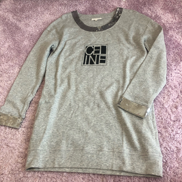 セリーヌ　CELINE   ロングTシャツ　スウェット　スパンコール　ワンピース