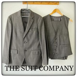 スーツカンパニー(THE SUIT COMPANY)の【極美品】スーツカンパニー　スリーピース　グレイ　ウール混　M相当(セットアップ)