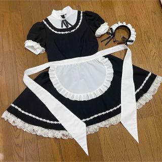 ボディライン(BODYLINE)の黒メイドコスプレ ３点セット BODYLine(衣装一式)