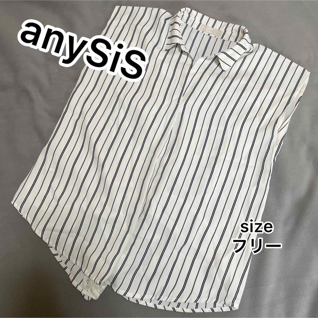 anySiS(エニィスィス)のanySiS エニスィス スリットネック ノースリーブ ブラウス レース レディースのトップス(シャツ/ブラウス(半袖/袖なし))の商品写真