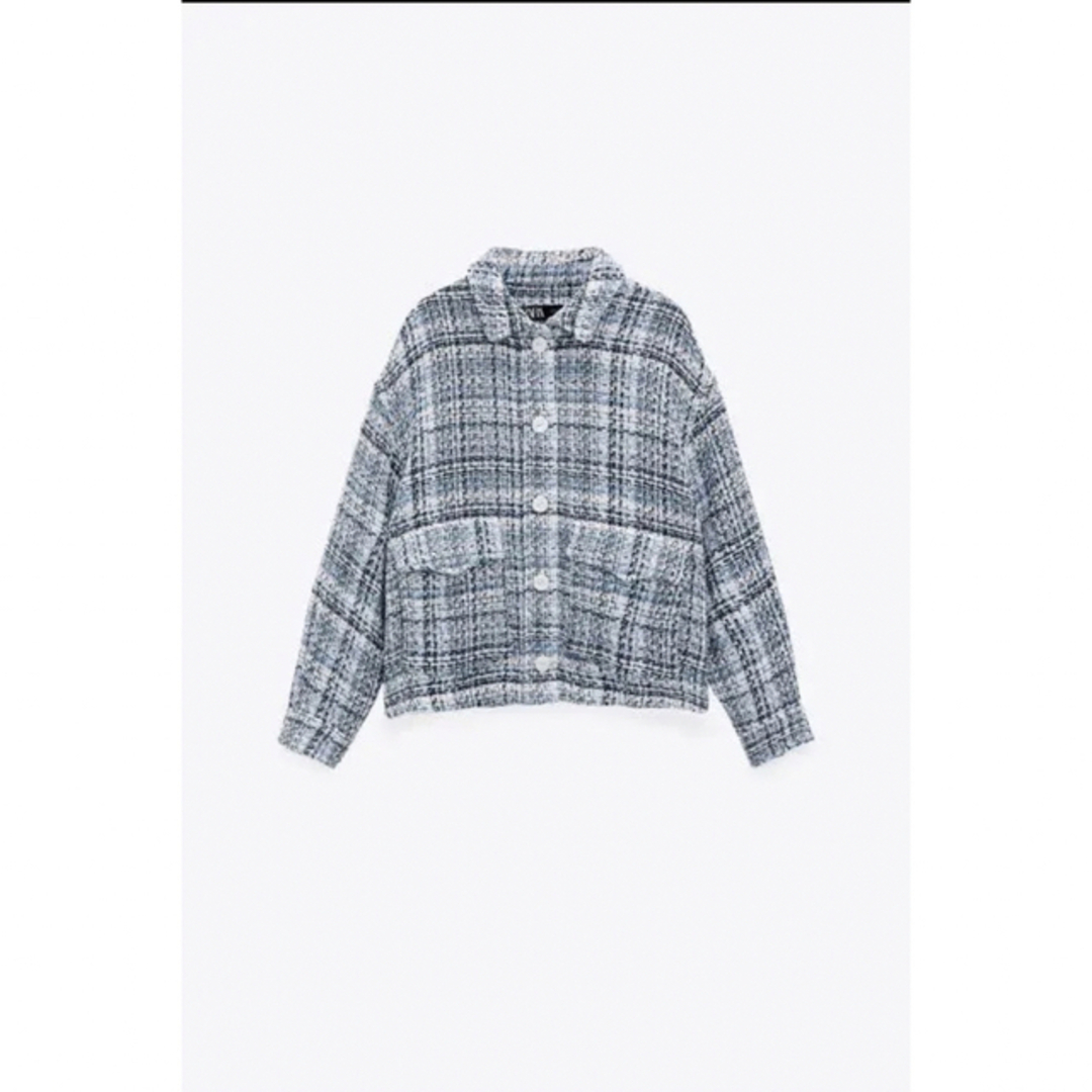 ZARA - ツイード ジャケット ブルー 韓国の通販 by shopp|ザラ ZARA - ツイード ジャケット ブルー 韓国の通販 by shopp|ザラ