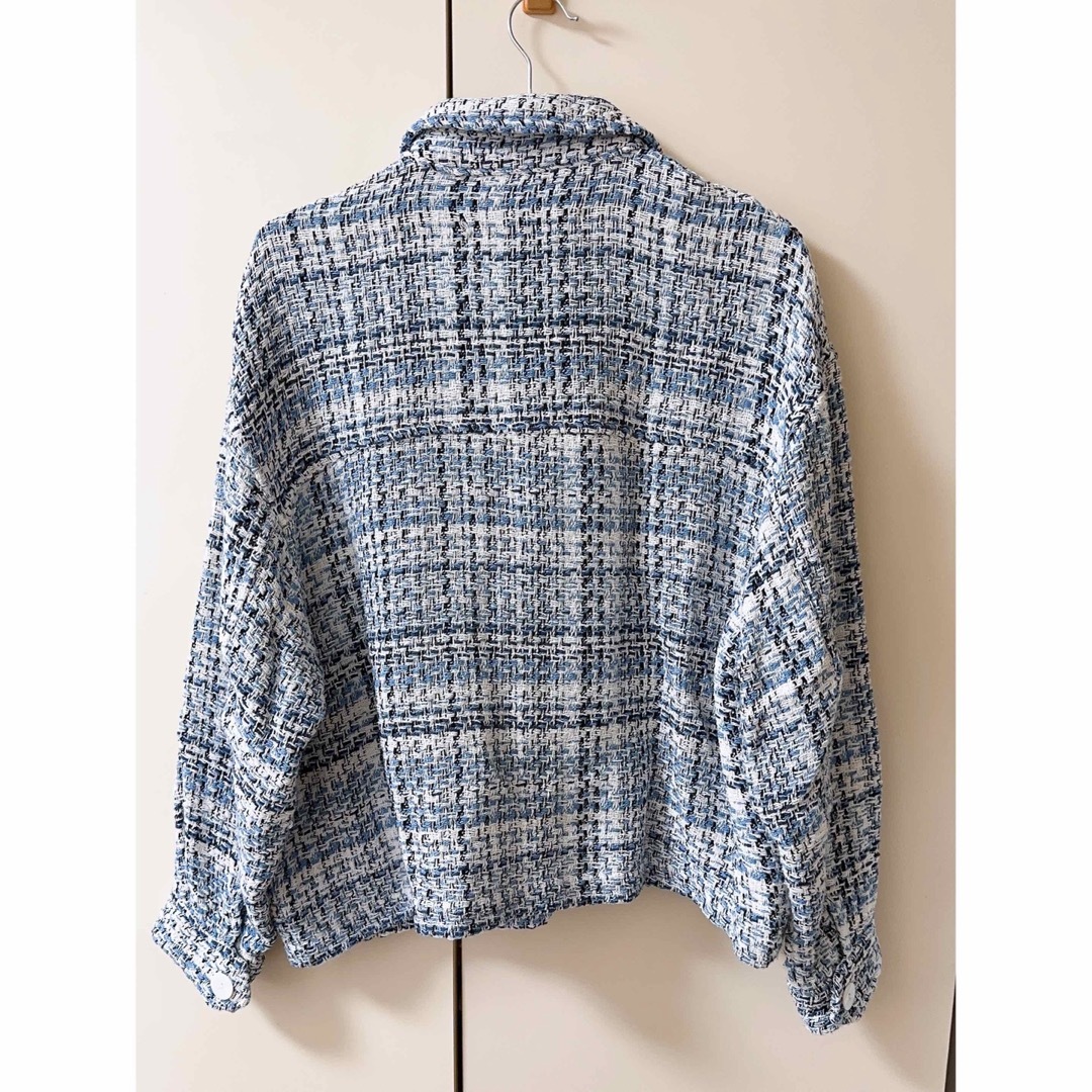 ZARA ツイードブルゾン - メルカリ