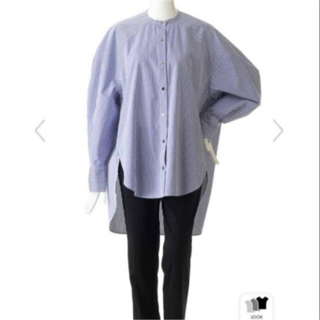 ESSEN.LAUTREAMONT(エッセンロートレアモン)のフィンクスウェザーオーバーサイズシャツ　ホワイト レディースのトップス(シャツ/ブラウス(長袖/七分))の商品写真