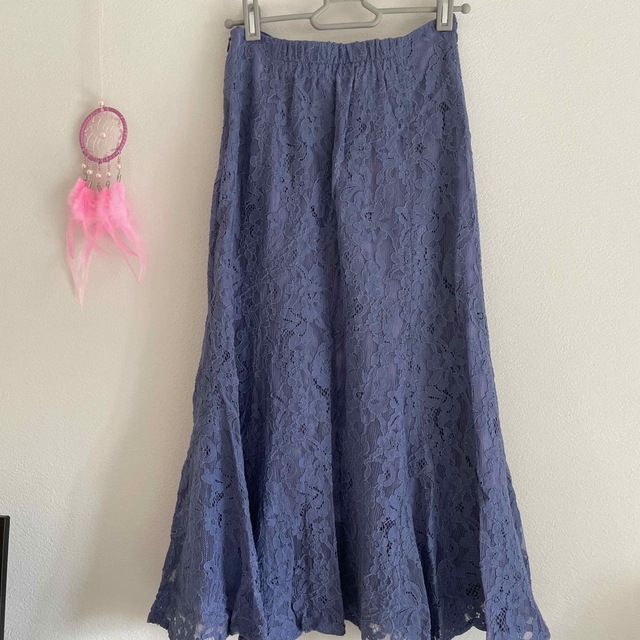 FREE'S MART(フリーズマート)の美品 紫 パープル レース膝下ロングスカート レディースのスカート(ロングスカート)の商品写真