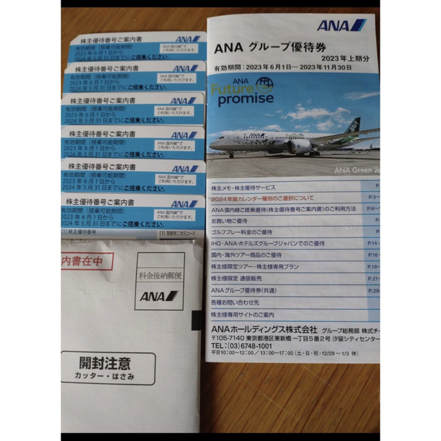 ANA(全日本空輸)(エーエヌエー(ゼンニッポンクウユ))のANAグループ優待券  ６枚 チケットの優待券/割引券(その他)の商品写真