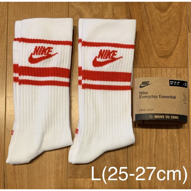 NIKE(ナイキ)の新品　ナイキ　L(25-27cm)  エッセンシャル　ソックス 赤2足セット メンズのレッグウェア(ソックス)の商品写真