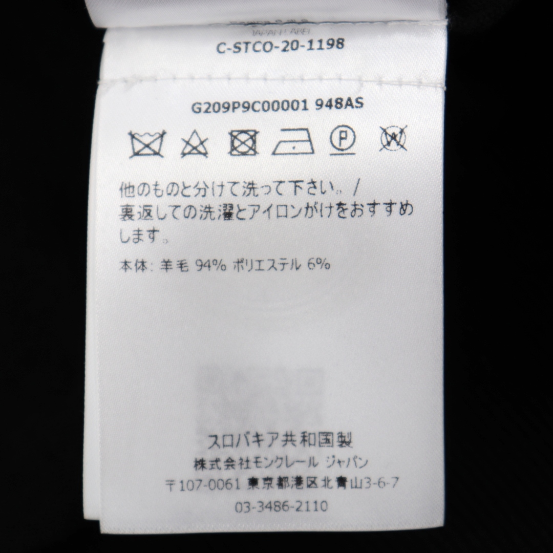 美品 モンクレール GIROCOLLO ウールニット 半袖Ｔシャツ レディース 黒 L MONCLER 8