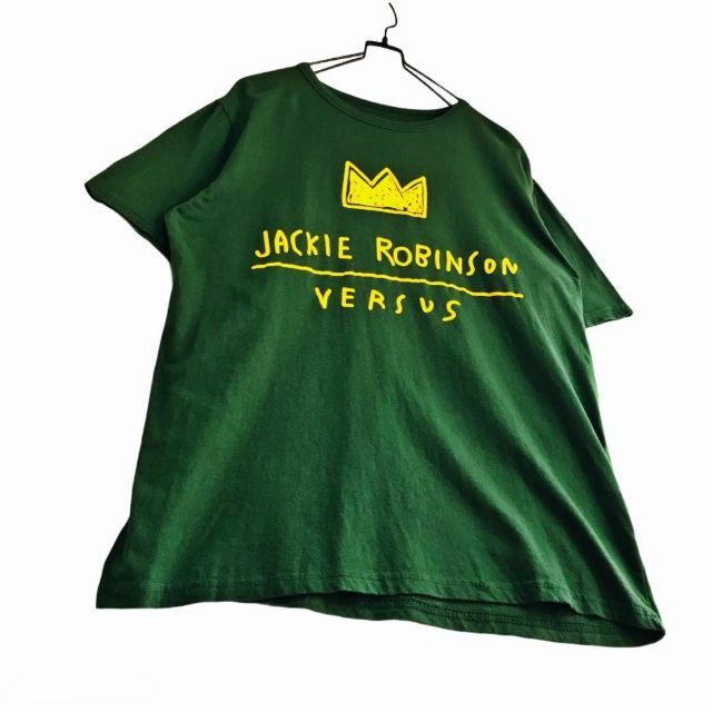 緑系 バスキア クラウン アート プリントTシャツ 半袖 グリーン 古着 メンズのトップス(Tシャツ/カットソー(半袖/袖なし))の商品写真