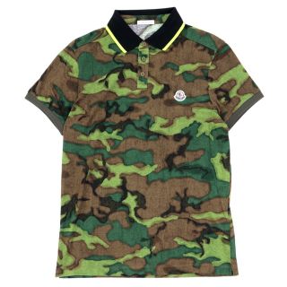 モンクレール(MONCLER)の新品同様 モンクレール 18年 MAGLIA カモフラ ポロシャツ メンズ コットン 緑系 XS 迷彩柄 MONCLER(ポロシャツ)