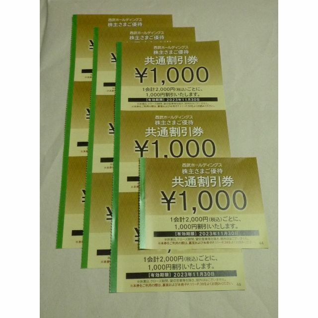 チケット西武 株主さまご優待 共通割引券 1000円 10枚