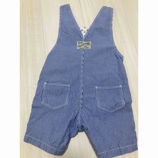 PETIT BATEAU(プチバトー)のプチバトー  ストライプサロペット（12m、74cm） キッズ/ベビー/マタニティのベビー服(~85cm)(ロンパース)の商品写真