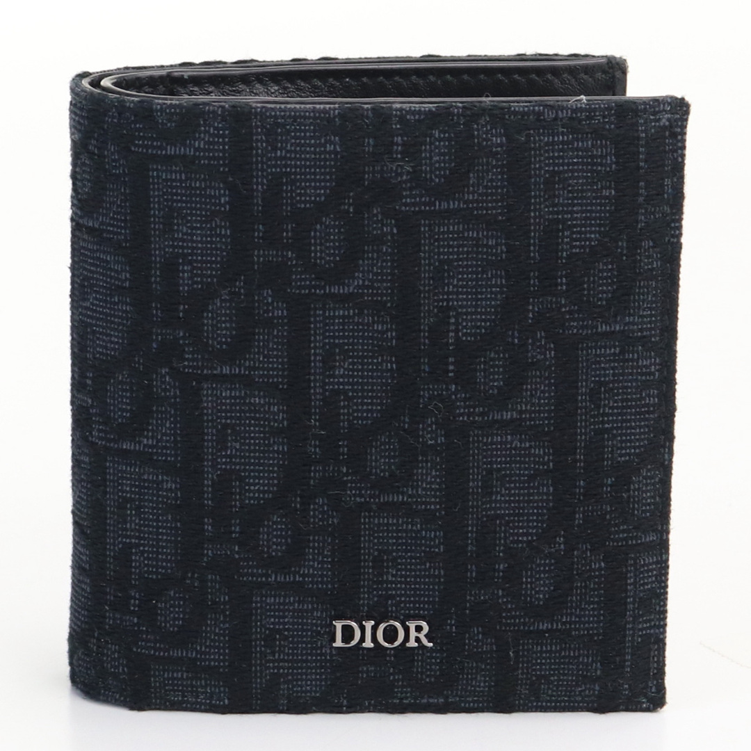 Christian Dior クリスチャンディオール コンパクトバーティカルウォレット ディオールオブリーク 2ESBC072 YSE H03E 二折財布 ジャガード メンズ