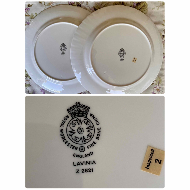 Royal Worcester(ロイヤルウースター)の【美品】ロイヤルウースター★ラヴィニア★ディナー皿　6枚 インテリア/住まい/日用品のキッチン/食器(食器)の商品写真