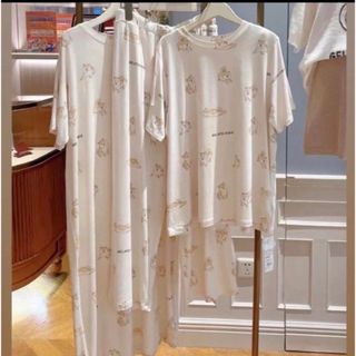 gelato pique - ジェラートピケ 柴犬柄 Tシャツ+ロングパンツ 上下