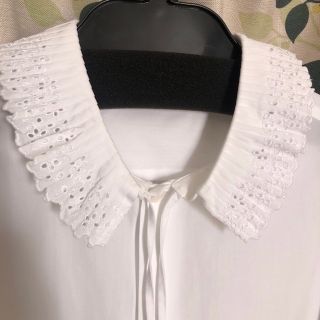 極美品 CELINE 19AW コットンポプリン フリルカラーブラウス 42