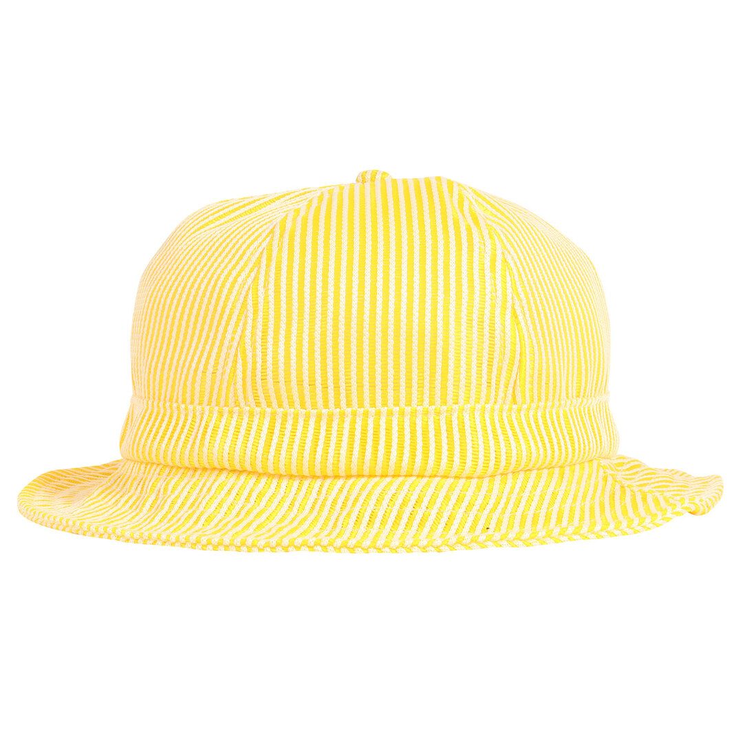 Supreme シュプリーム ハット サイズ:M/L 22SS ストライプ メッシュ ベルハット Stripe Mesh Bell Hat イエロー ホワイト 帽子 ブランド 【メンズ】【美品】