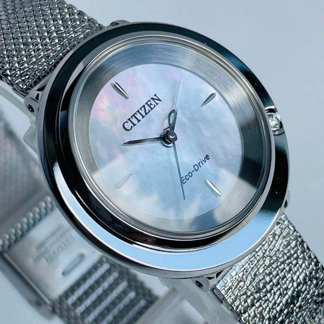 CITIZEN(シチズン)の【新品未使用】シチズン/エコドライブ/レディース腕時計/シルバー/メッシュバンド レディースのファッション小物(腕時計)の商品写真