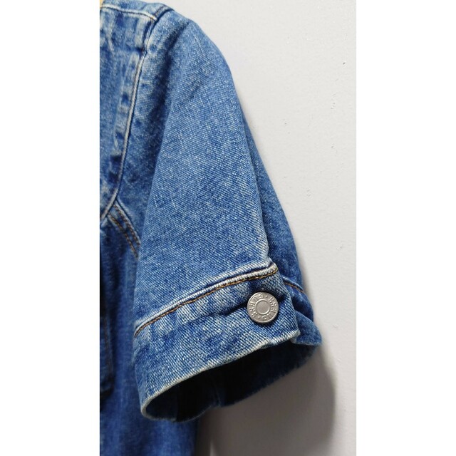 GUESS(ゲス)の90’s GUESS JEANS USA製 半袖 前開き デニム ワンピース S レディースのワンピース(ミニワンピース)の商品写真