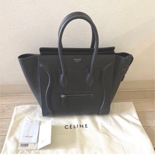 セリーヌ(celine)の【美品】CELINE セリーヌ ラゲージ マイクロ ブラック(ハンドバッグ)