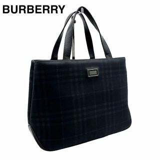 バーバリー(BURBERRY)のバーバリー ノバチェック トートバッグ ハンドバッグ ノバチェックネイビー 通勤(トートバッグ)