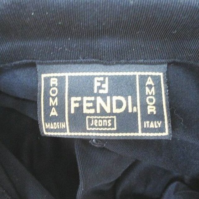 FENDI 半袖 ポロワンピース ワンピース 40 黒系 ブラック 無地