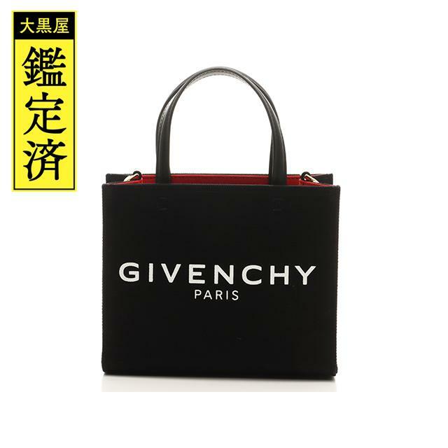 GIVEBCHY　Gトートミニバッグ　ブラック　キャンバス/レザー【431】