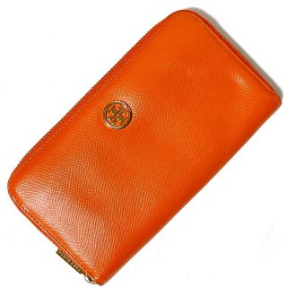 トリーバーチ(Tory Burch)のトリーバーチ ラウンドファスナー 長財布 レザー オレンジ(財布)