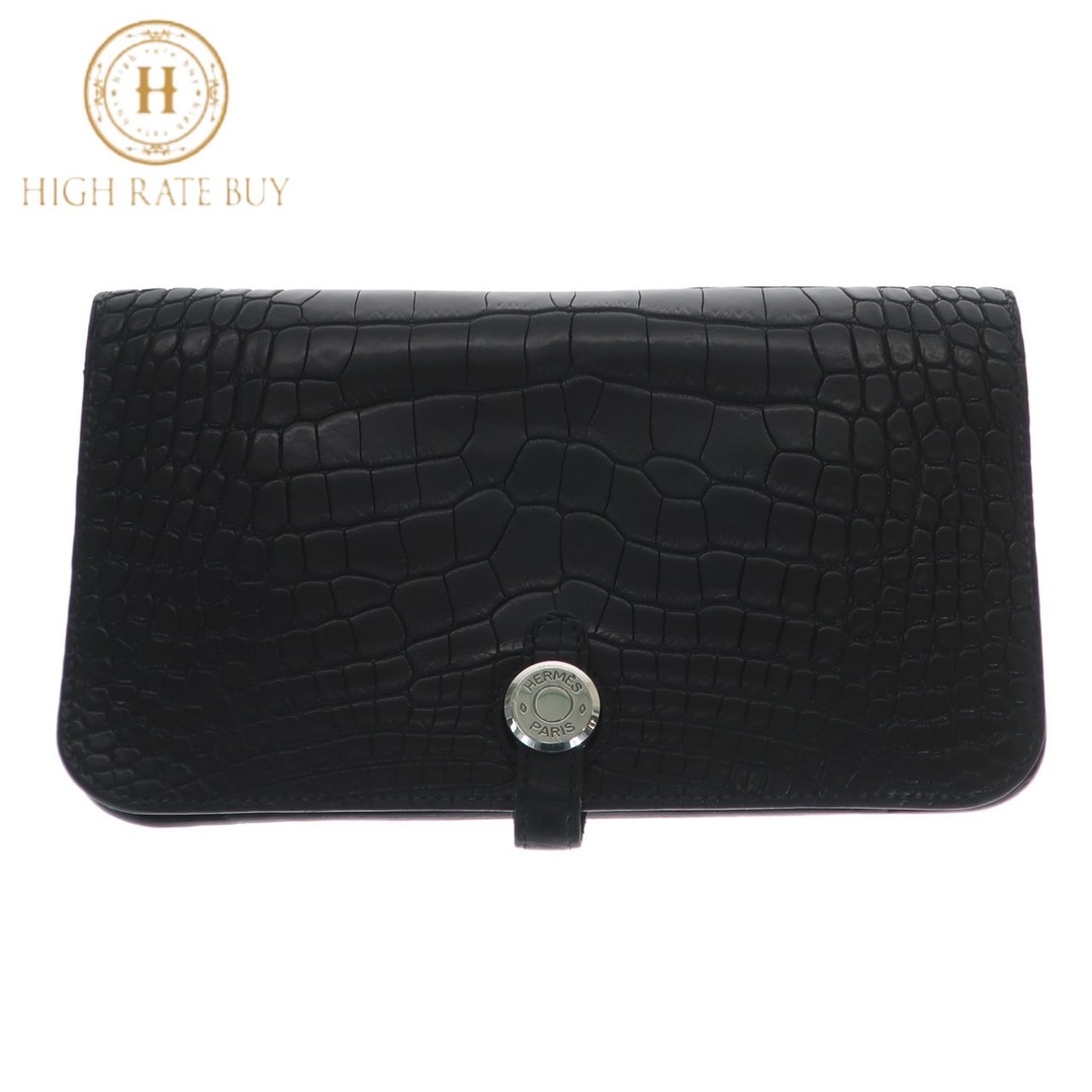 美品】HERMES エルメス ドゴン GM アリゲーター クロコダイル □R刻