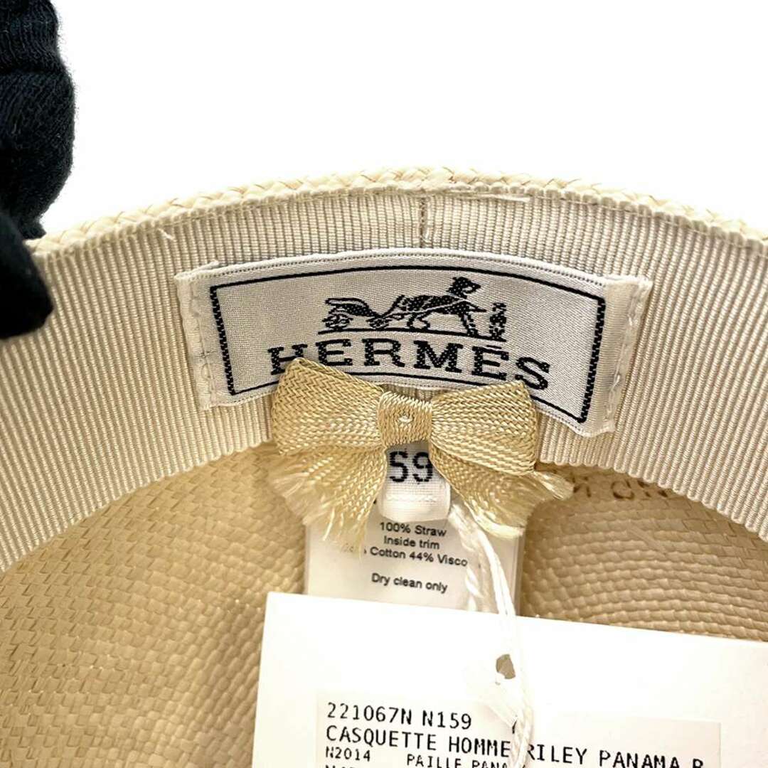 エルメス キャップ ライリー パナマ Riley Panama ストロー サイズ59 HERMES メンズ 帽子 7