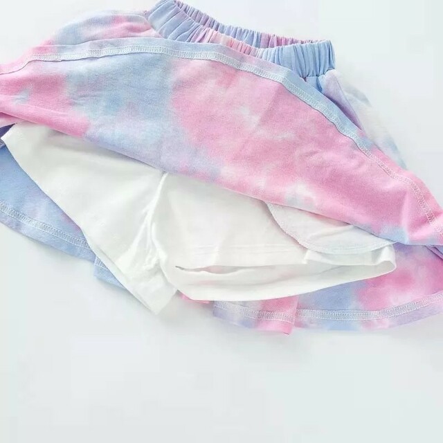 140 キッズ 子供服 セットアップ Ｔシャツ 半袖 ゆったり 女の子 絞り染め キッズ/ベビー/マタニティのキッズ服女の子用(90cm~)(ワンピース)の商品写真