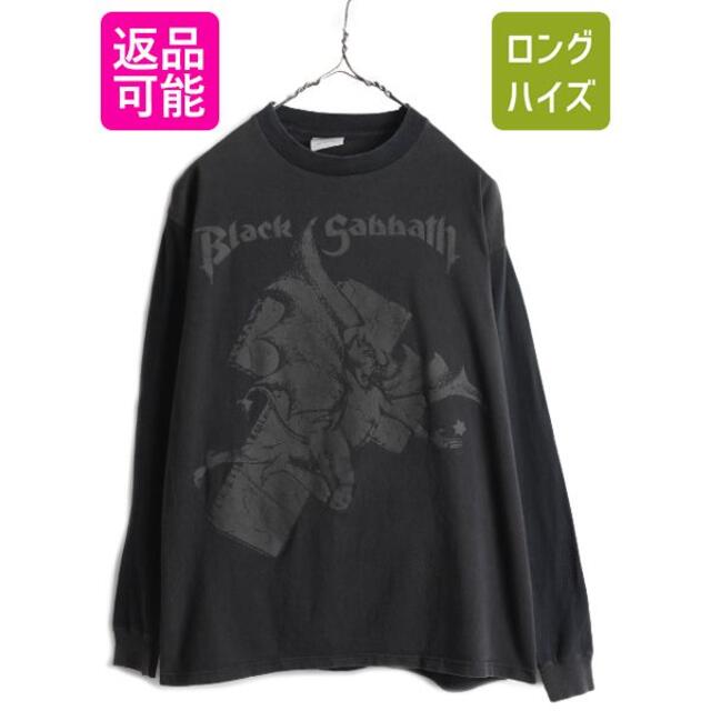 90s ブラックサバス ツアー プリント 長袖Tシャツ L バンド 黒 2トーン ...