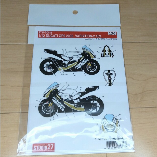 スタジオ27 1/12 DUCATI ドカティGP9#59 デカール DC818 エンタメ/ホビーのおもちゃ/ぬいぐるみ(模型/プラモデル)の商品写真