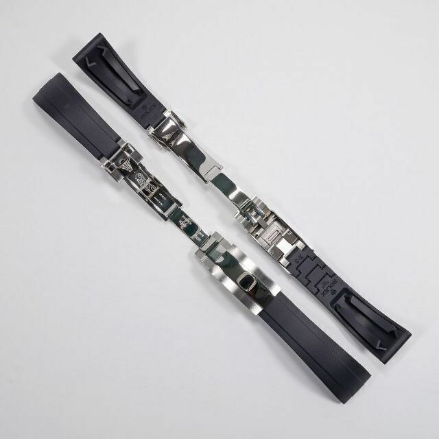 ROLEX(ロレックス)のロレックス用 互換ラバーベルト オイフレタイプ バックル付き ブラック 20mm メンズの時計(ラバーベルト)の商品写真