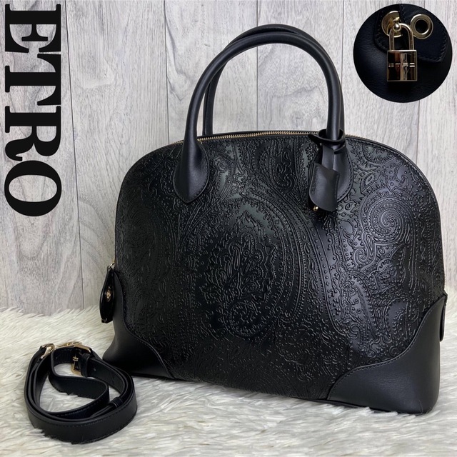 人気♡極美品♡ETRO エトロ レザー 2way ペイズリー ショルダーバッグ-