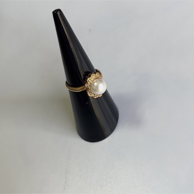 美品　K18 パール　ダイヤ　リング レディースのアクセサリー(リング(指輪))の商品写真