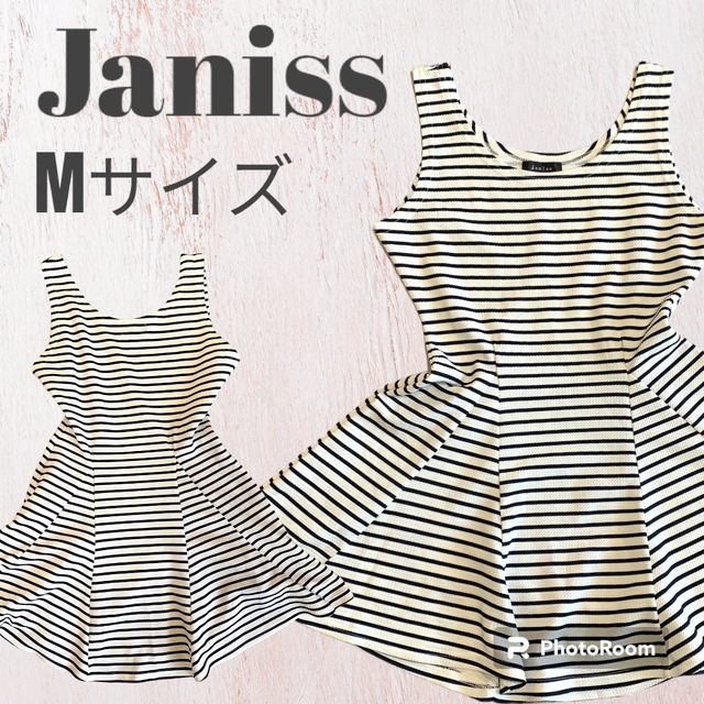 【本日限定価格】Janiss ボーダー柄ミニワンピース レディースのワンピース(ミニワンピース)の商品写真