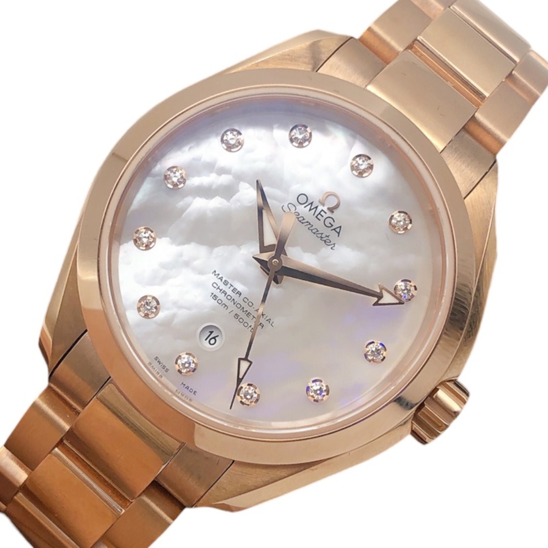 オメガ OMEGA シーマスター　アクアテラ150ｍ 231.50.34.20.55.001 ホワイトシェル K18ピンクゴールド 自動巻き レディース 腕時計