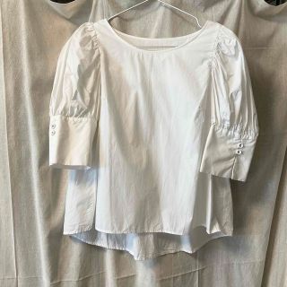 イセタン(伊勢丹)のReStyle オリジナルパフスリーブブラウス　ホワイト　春服夏服レディース　M(シャツ/ブラウス(半袖/袖なし))