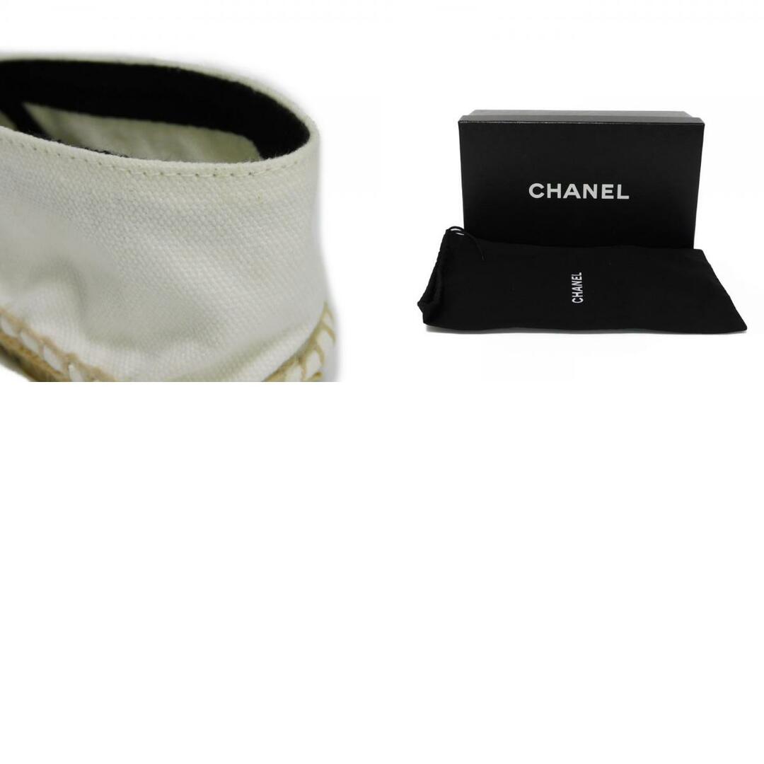 CHANEL - シャネル エスパドリーユ 37 24cm ホワイト ブラック