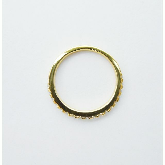 約8.25号 K18GP ゴールド モアサナイト ハーフエタニティリング 指輪 レディースのアクセサリー(リング(指輪))の商品写真