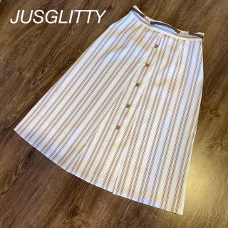 ジャスグリッティー(JUSGLITTY)のジャスグリッティー  ベルト付ストライプＡラインスカート(ひざ丈スカート)