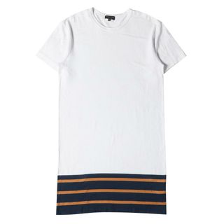 コムデギャルソン(COMME des GARCONS)のCOMME des GARCONS コムデギャルソン 16SS 裾ボーダー切替え クルーネック Tシャツ HOMME PLUS ホワイト 白 M トップス シンプル カジュアル ブランド 【メンズ】【中古】【R048】(Tシャツ/カットソー(半袖/袖なし))