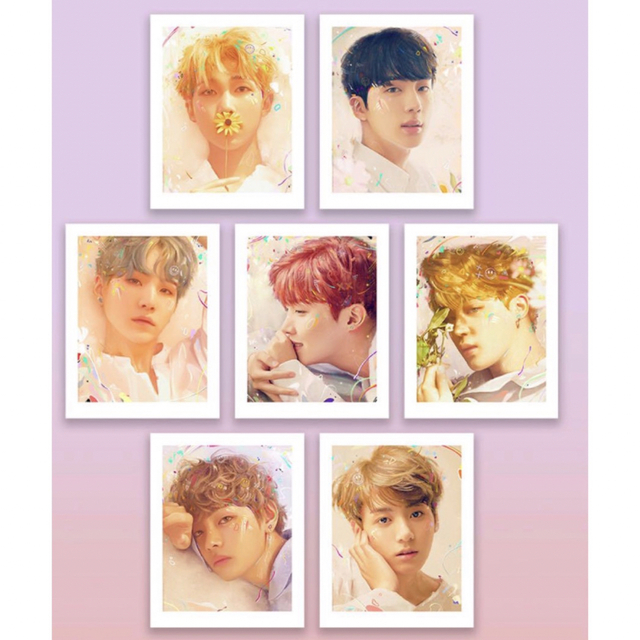 防弾少年団(BTS)(ボウダンショウネンダン)のレア　BTS Love Yourself Art Print Set ポスター エンタメ/ホビーのタレントグッズ(アイドルグッズ)の商品写真