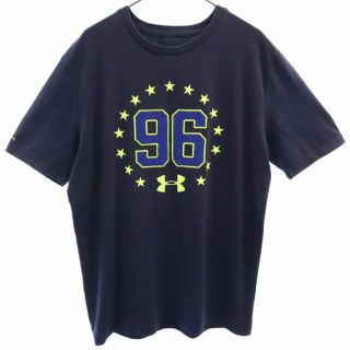 アンダーアーマー(UNDER ARMOUR)のアンダーアーマー プリント 半袖 Tシャツ MD ネイビー×グリーン UNDER ARMOUR クルーネック メンズ 【中古】  【230603】 メール便可(Tシャツ/カットソー(半袖/袖なし))