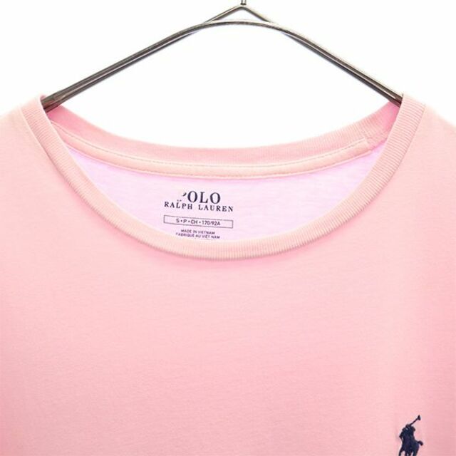 ポロラルフローレン ワンポイント刺繍 半袖 Tシャツ S ピンク POLO RALPH LAUREN クルーネック メンズ 【中古】 【230603】  メール便可